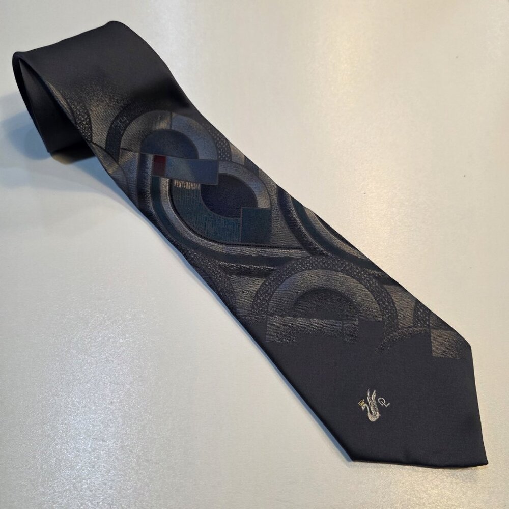 Don Loper Beverly Hills Tie Multicolor 100% Polyester Geometric‎ Logo Necktie